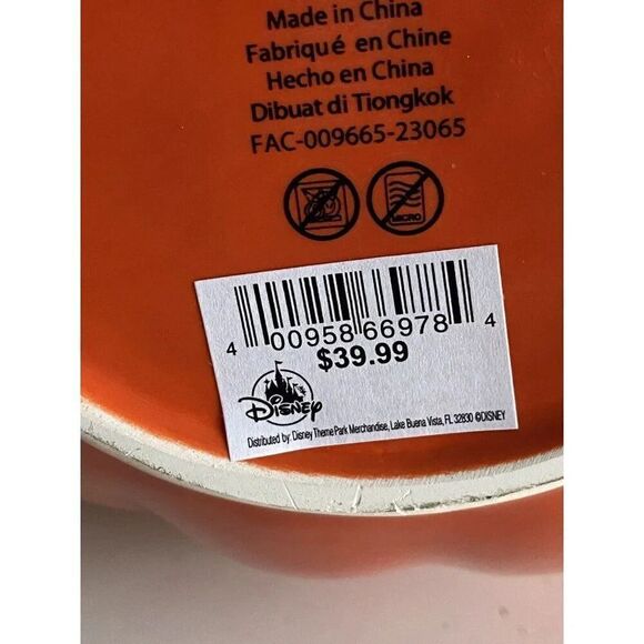 Disney Parks Mickey Mouse Candy Dish Bowl Ceramic Halloween Winking Pumpkin NEW - Picture 10 of 14